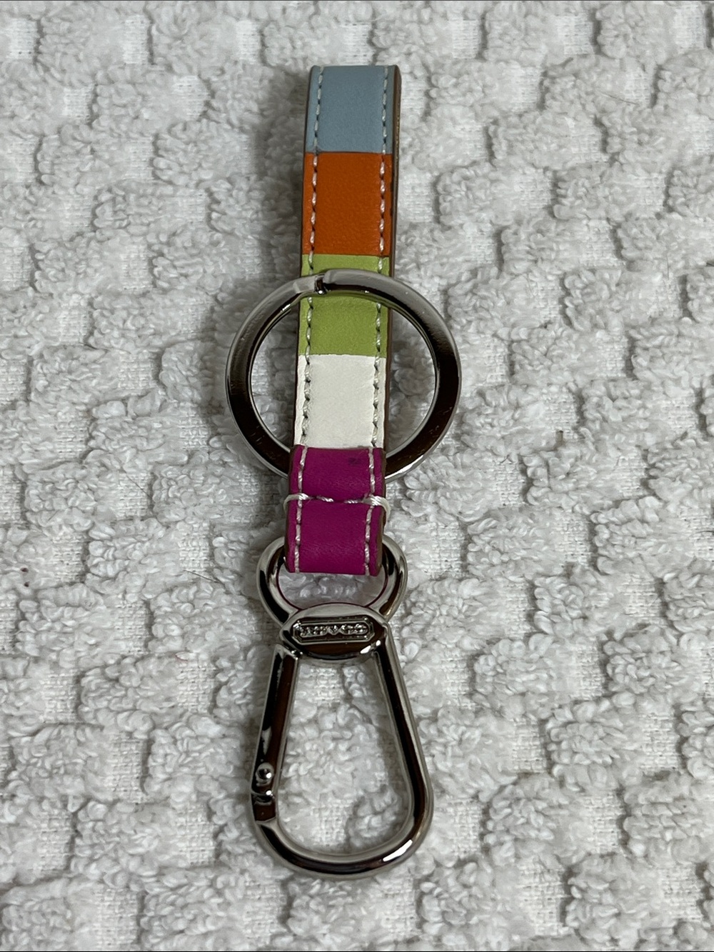 Coach Legacy Striped Keychain